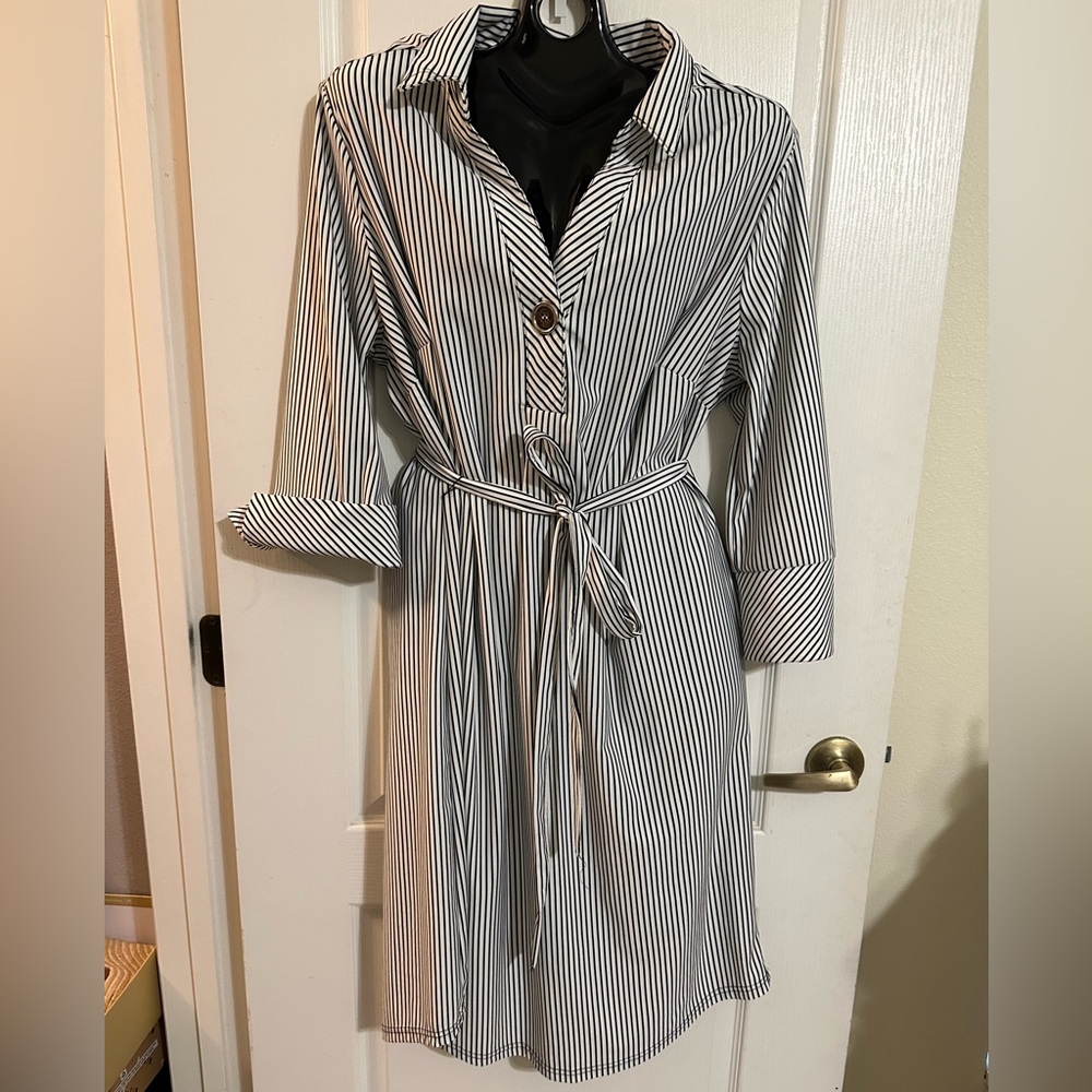 Striped Black and White Women's Dress
